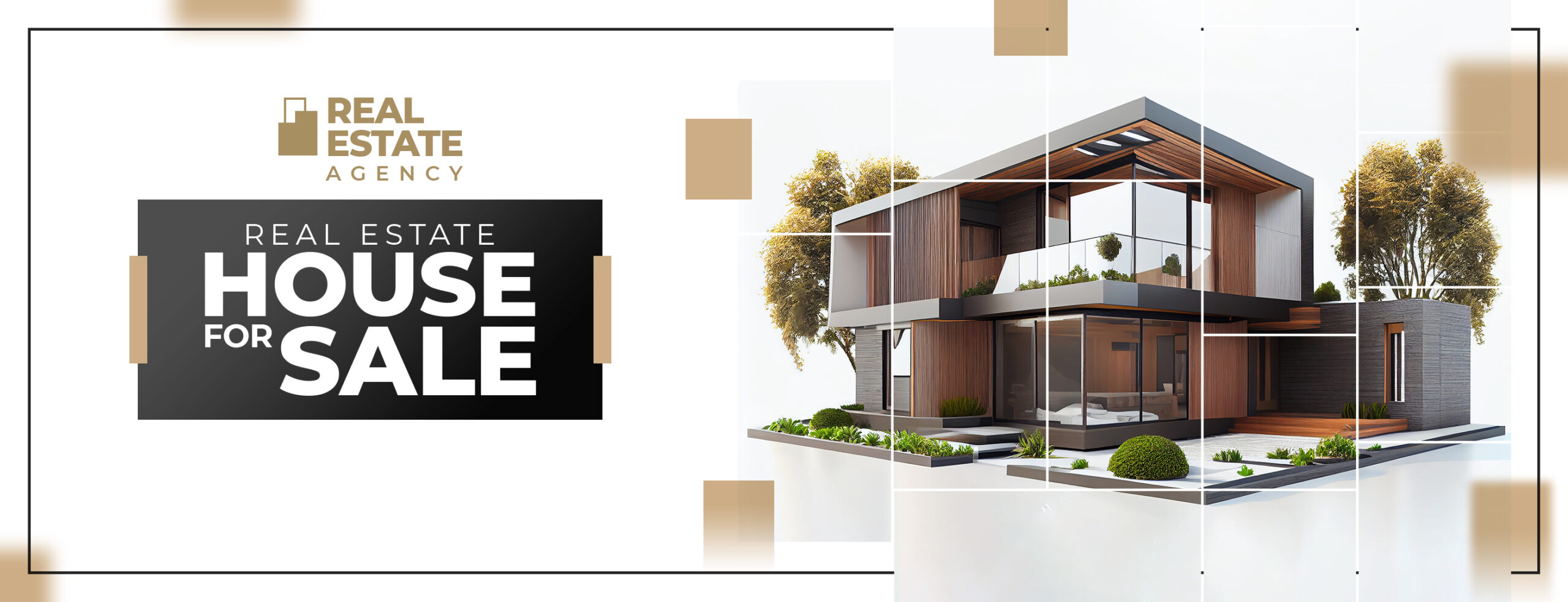 Real Estate House Property Horizontal Banner or Facebook Cover Advertising Template